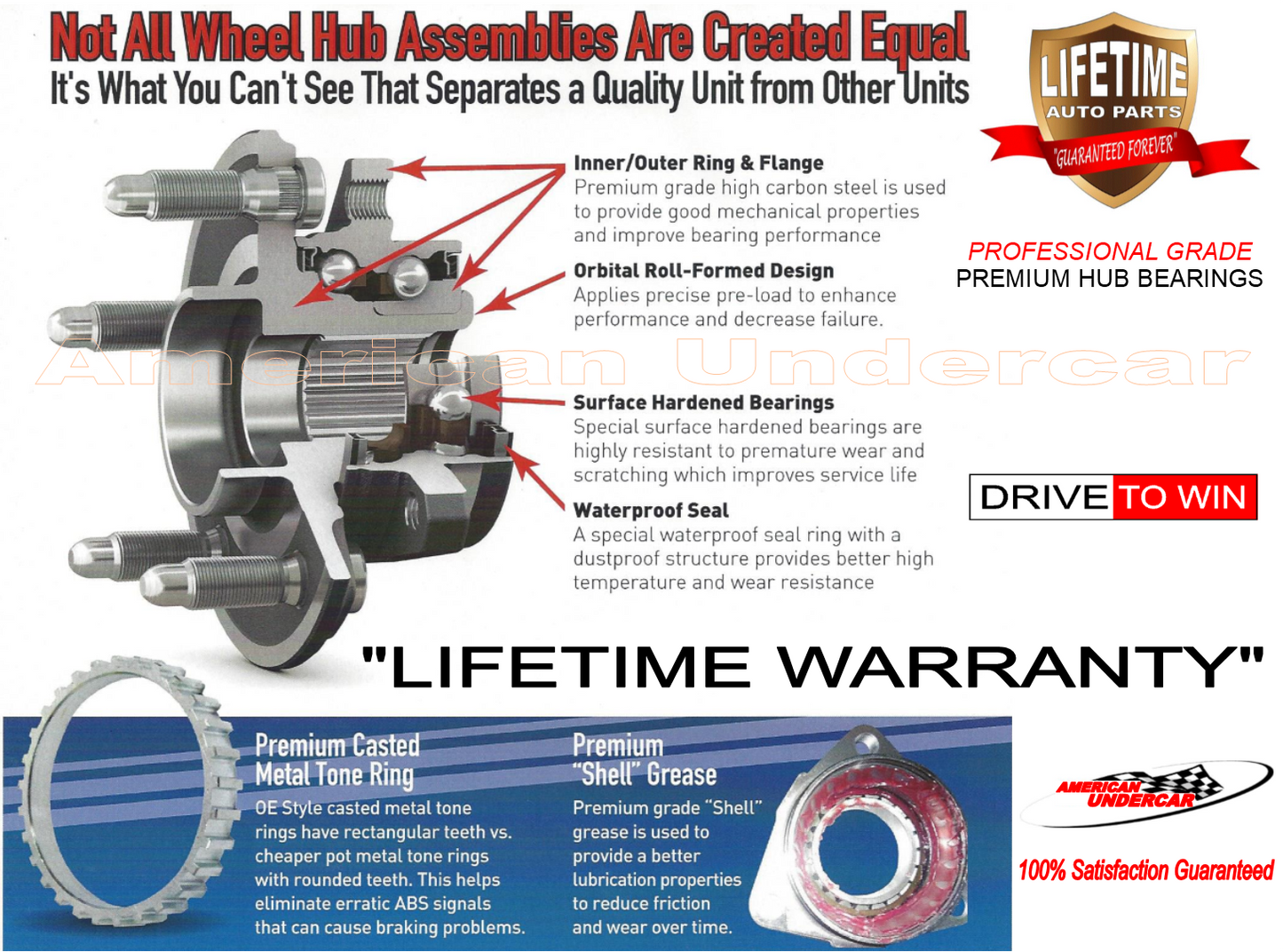 Lifetime Wheel Bearing Hub Assembly | 2009-2011 Dodge Ram 2500 3500 2WD 8-LUG