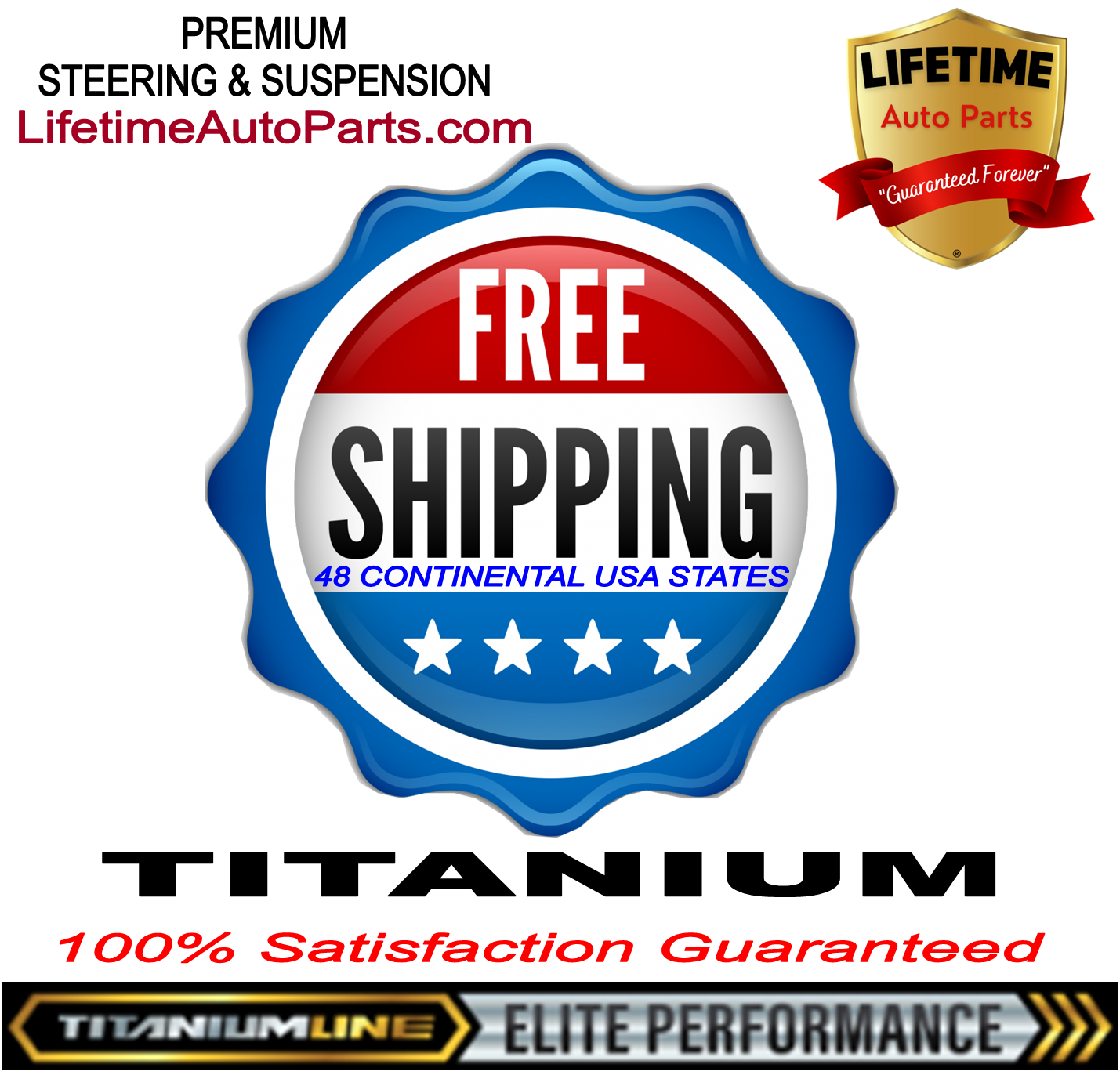 Lifetime Titanium Line T Style Steering and Suspension Kit | 2009-2012 Dodge Ram 2500 3500 4x4