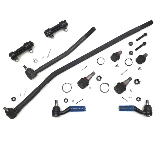 XRF Ball Joints Drag Link Tie Rod Steering Suspension Kit | 1992-2006 Ford E250 SRW