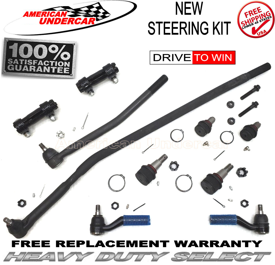 HD Ball Joints Drag Link Tie Rod Sleeve Steering Kit | 2007-2014 Ford E250 2WD
