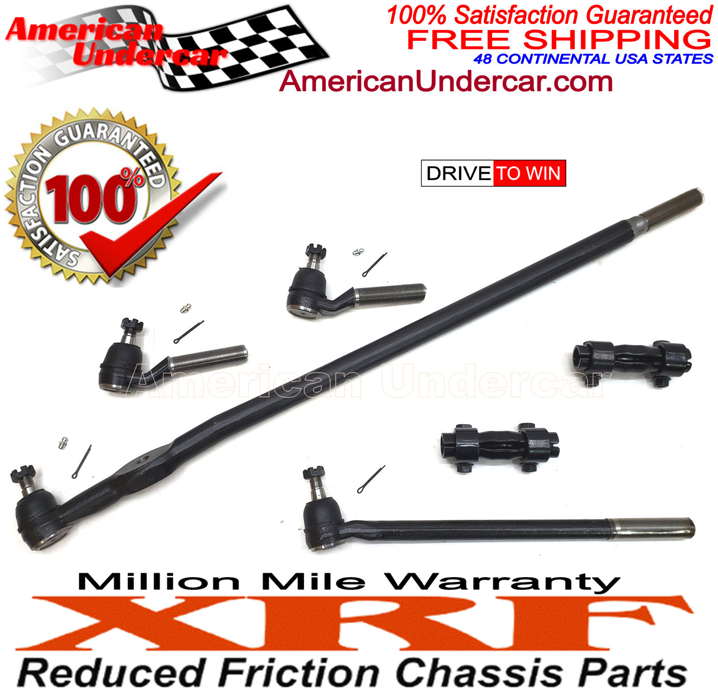 XRF Tie Rod Drag Link Sleeve Steering Kit for 1985 - 1994 Ford F250 4x4