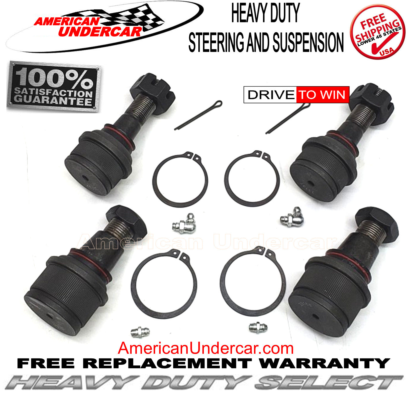 HD Ford F250 Ball Joint Suspension Steering Kit | 1985-1994 Ford F250 4x4 3850 axle