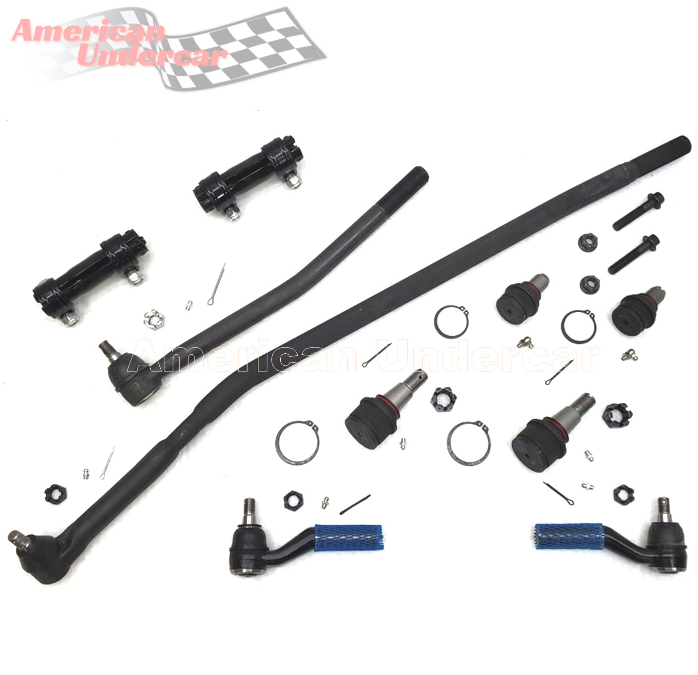 HD Ball Joints Drag Link Tie Rod Sleeve Steering Kit | 2007-2014 Ford E250 2WD