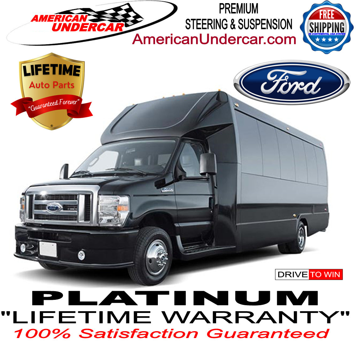 Lifetime Ball Joints Drag Link Tie Rod Kit | 1996-1999 Ford E450 Econoline Super Duty 2WD