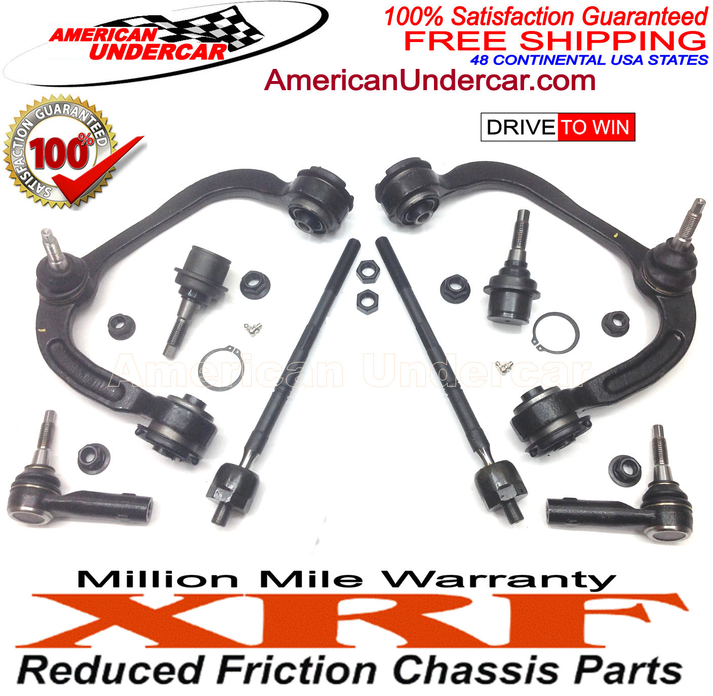 XRF Ball Joints Control Arms Tie Rod Steering Kit for 2015-2020 Ford F150 2WD & 4x4