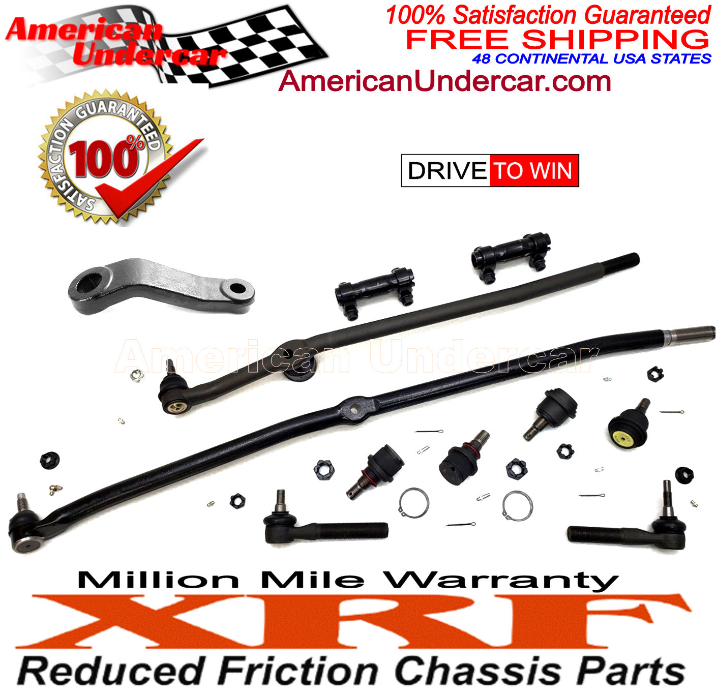 XRF Ball Joint Tie Rod Drag Link Pitman Kit for 2003-2008 Dodge Ram 2500 4x4