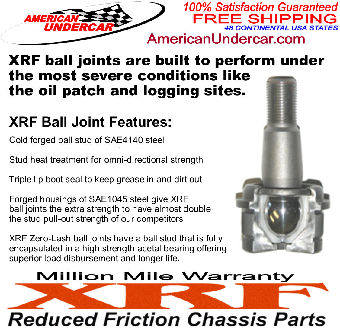 XRF Control Arm Bushing Ball Joint Suspension Kit for 2000-2004 Dodge Dakota, Durango 4x4