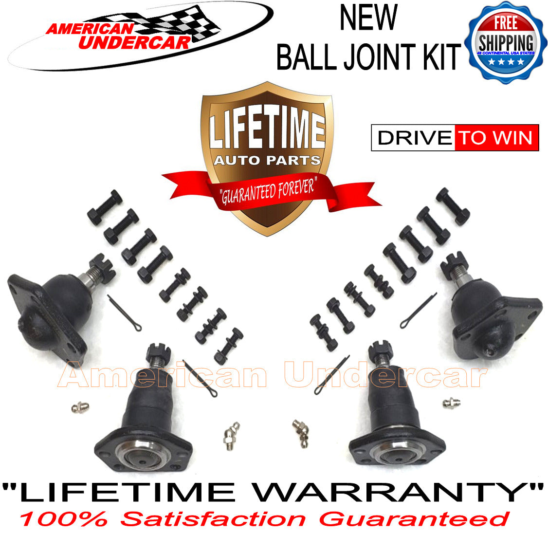 Lifetime Upper & Lower Ball Joint Kit for 1984-2005 GMC Jimmy, S15, Sonoma, Typhoon 4x4