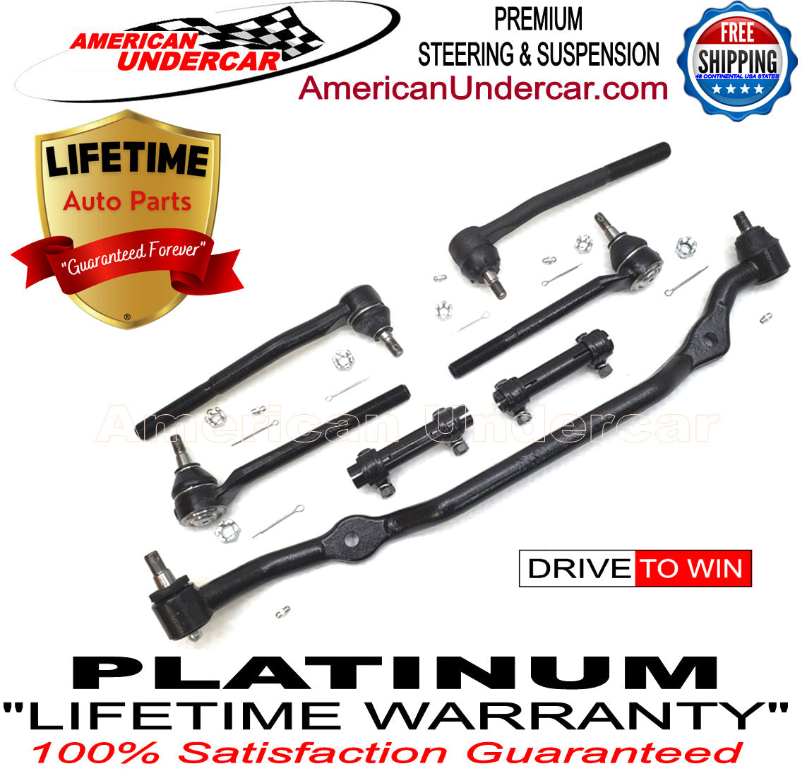 Lifetime Tie Rod Center Link Adjusting Sleeve Kit for 1975-1981 Chevrolet, Buick, Oldsmobile, Pontiac