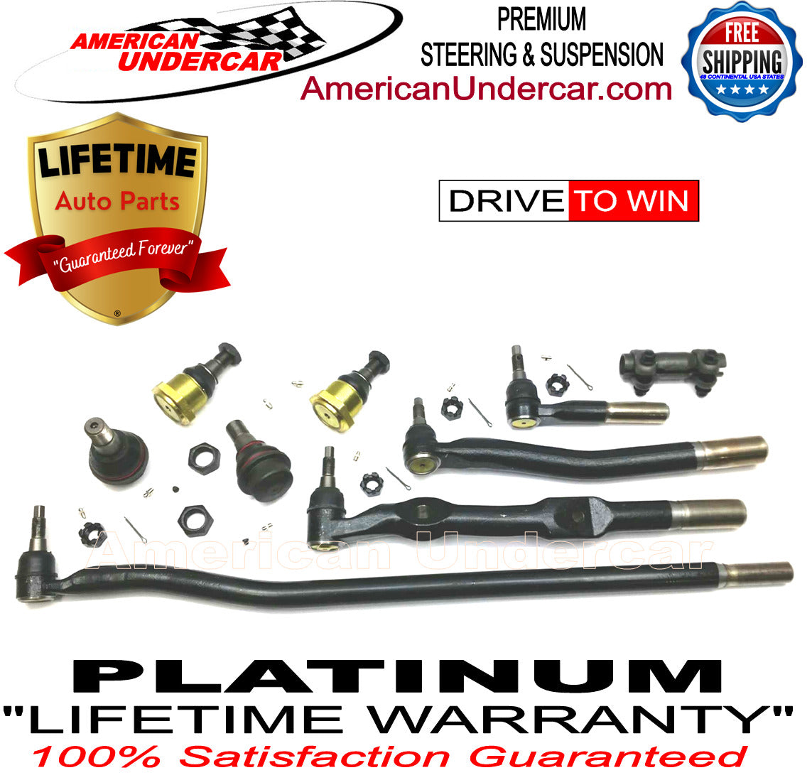 Lifetime Ball Joint Tie Rod Sleeve Steering Kit for 2008-2012 Dodge Ram 4500, 5500 2WD