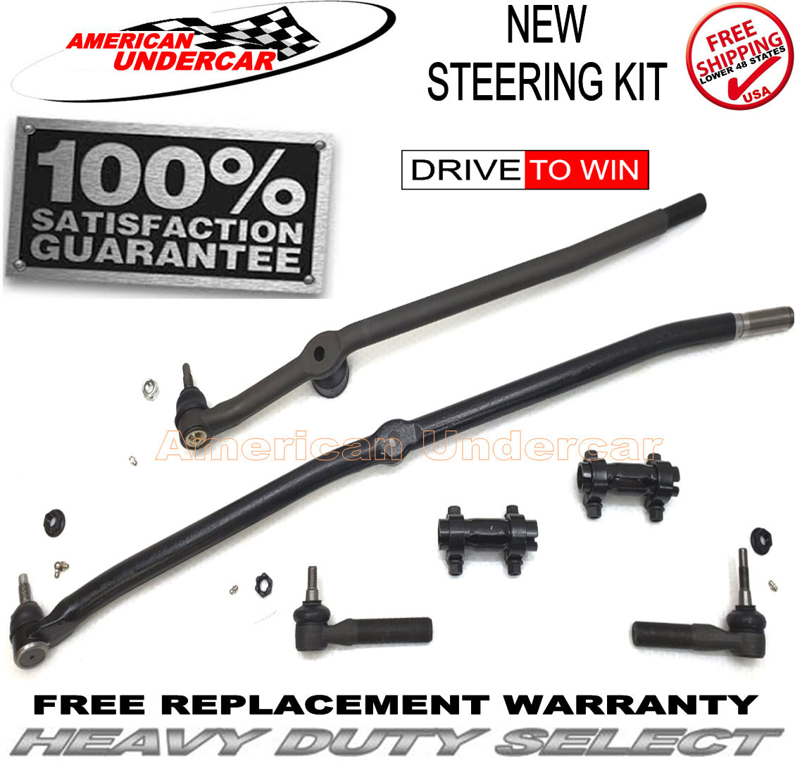 HD Drag Link Tie Rod Steering Assembly Kit for 2003-2008 Dodge Ram 2500, 3500 4X4