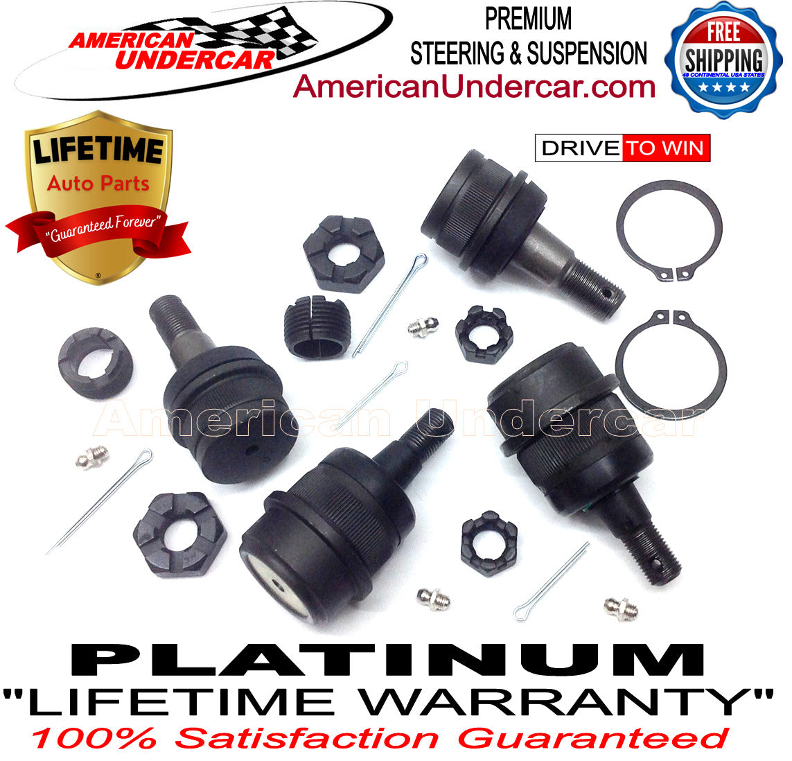 Lifetime Ball Joint Upper & Lower Suspension Kit for 1994-1997 Dodge Ram 2500 4x4