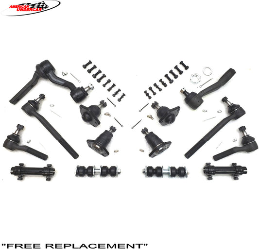 HD Ball Joints Tie Rods Idler Pitman Arm Kit for 1998 GMC Jimmy, Sonoma 4x4 (with Straight Tie Rods) (Copy)