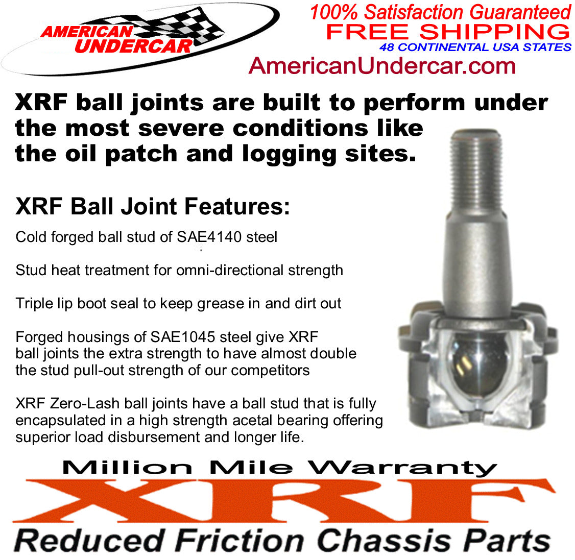 XRF Ball Joint Tie Rod Kit for 2000-2002 Dodge Ram 3500 2WD with solid axle only