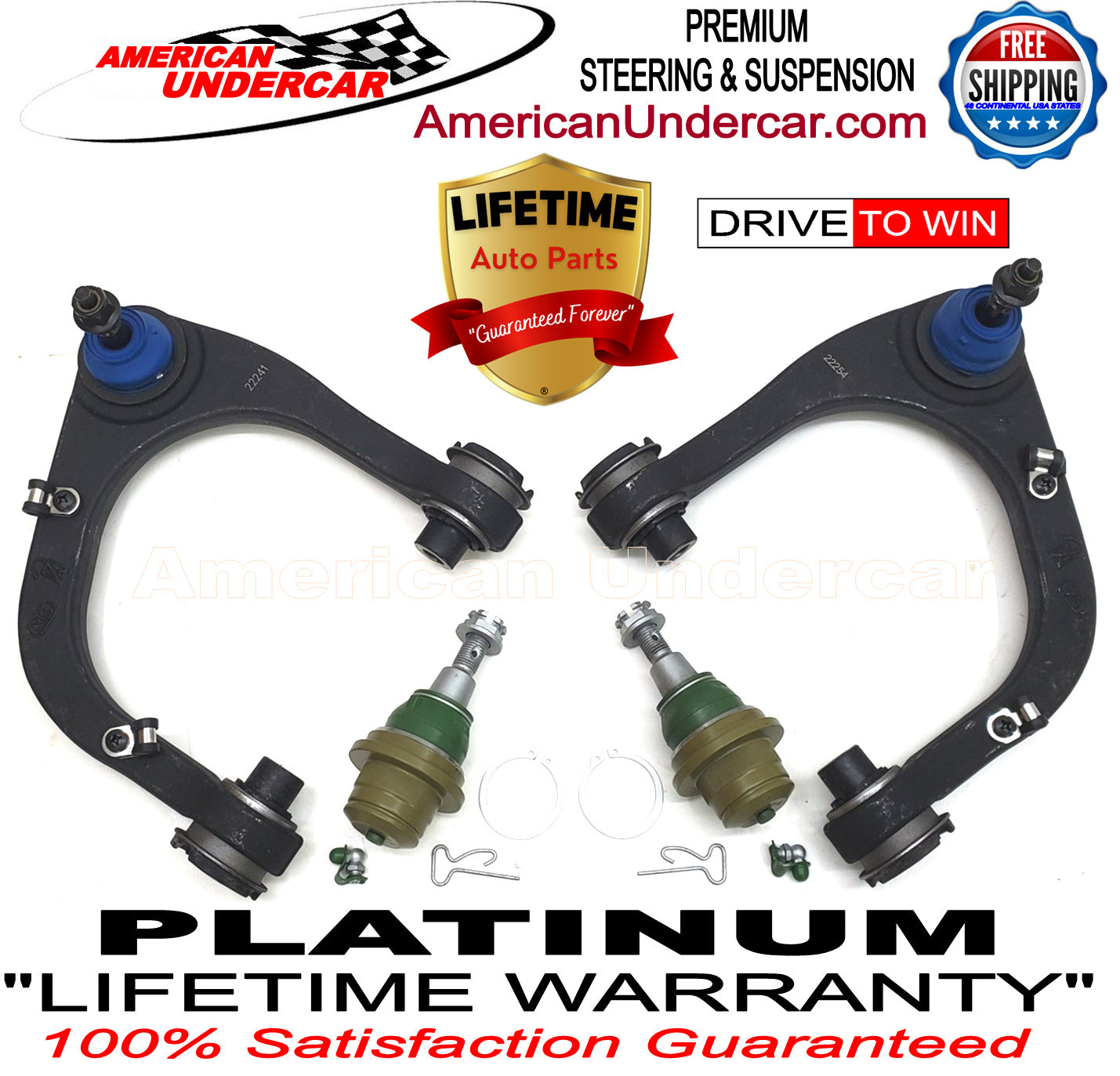 Lifetime Control Arm Ball Joint Suspension Steering Kit for 2019-2022 Ford Ranger 4x4