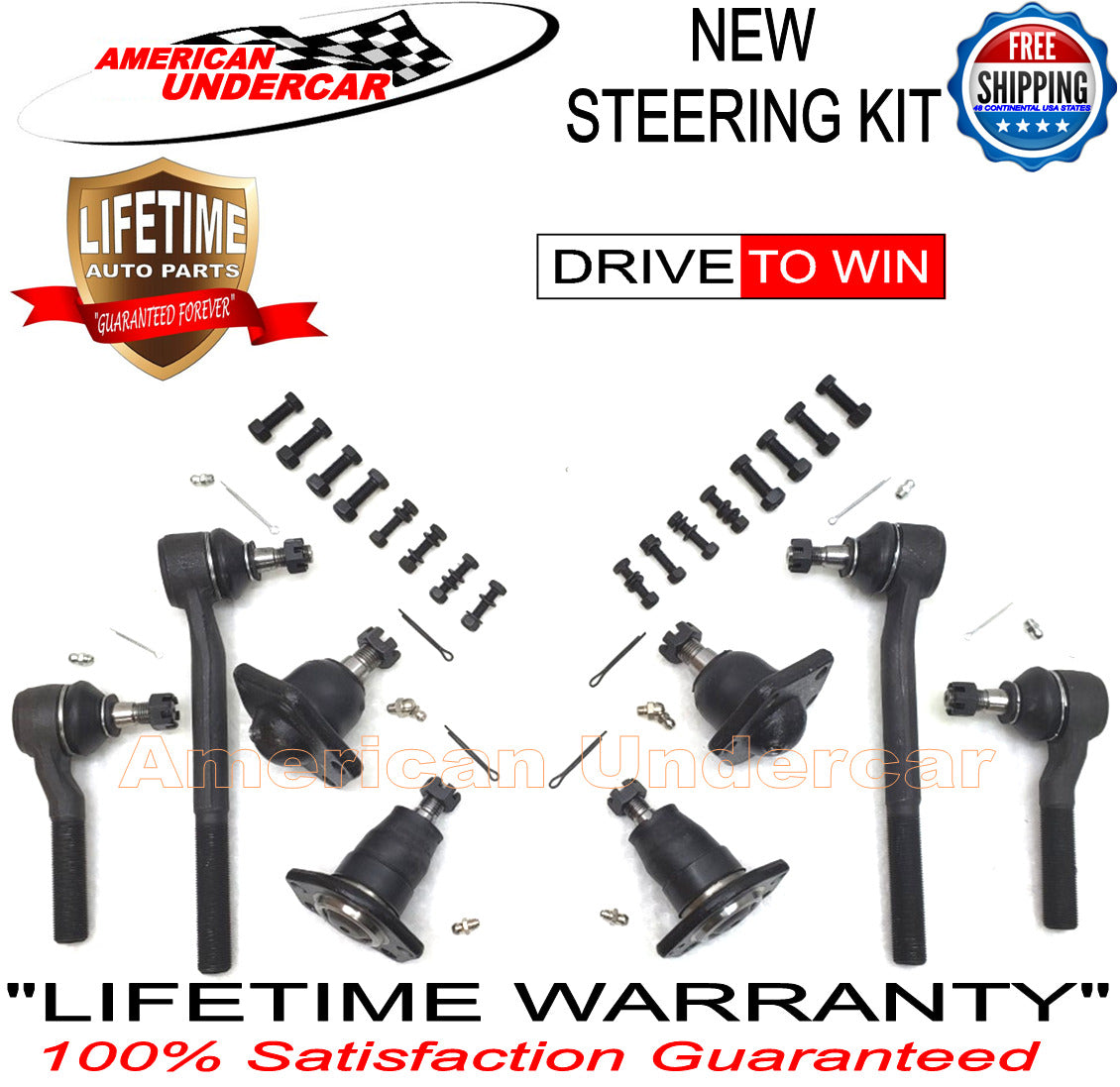 Lifetime Ball Joint Tie Rod Steering Kit for 1999-2005 Chevrolet Blazer, S10 4x4