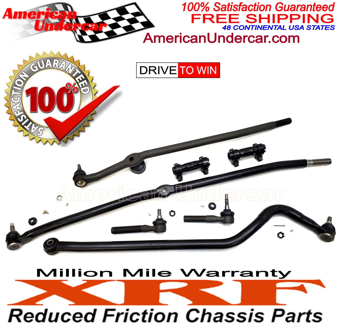 XRF Dodge Ram 2500 Drag Link Tie Rod Track Bar Steering Kit 2000 - 2002 4x4