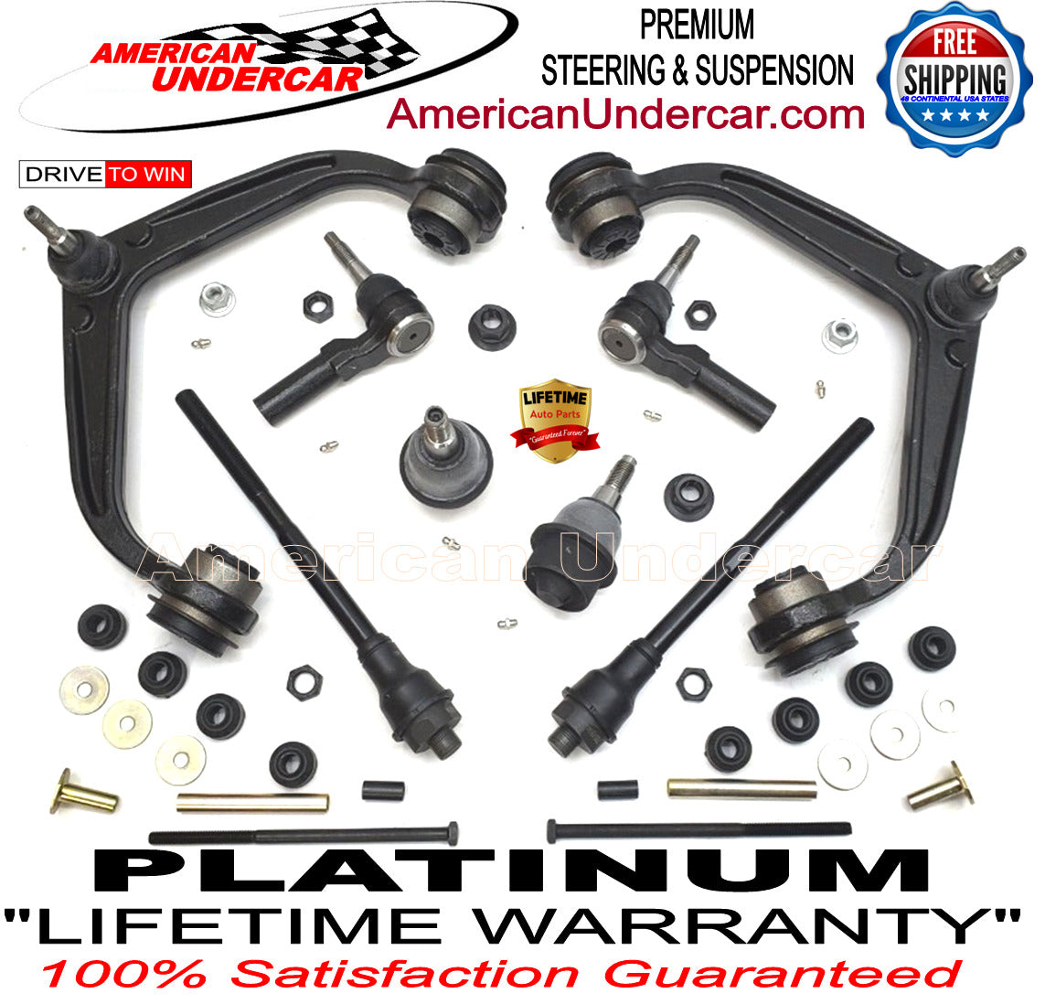 Lifetime Chevy GMC 2500HD 3500HD 11-19 Ball Joint Upper Control Arm Tie Rod Kit