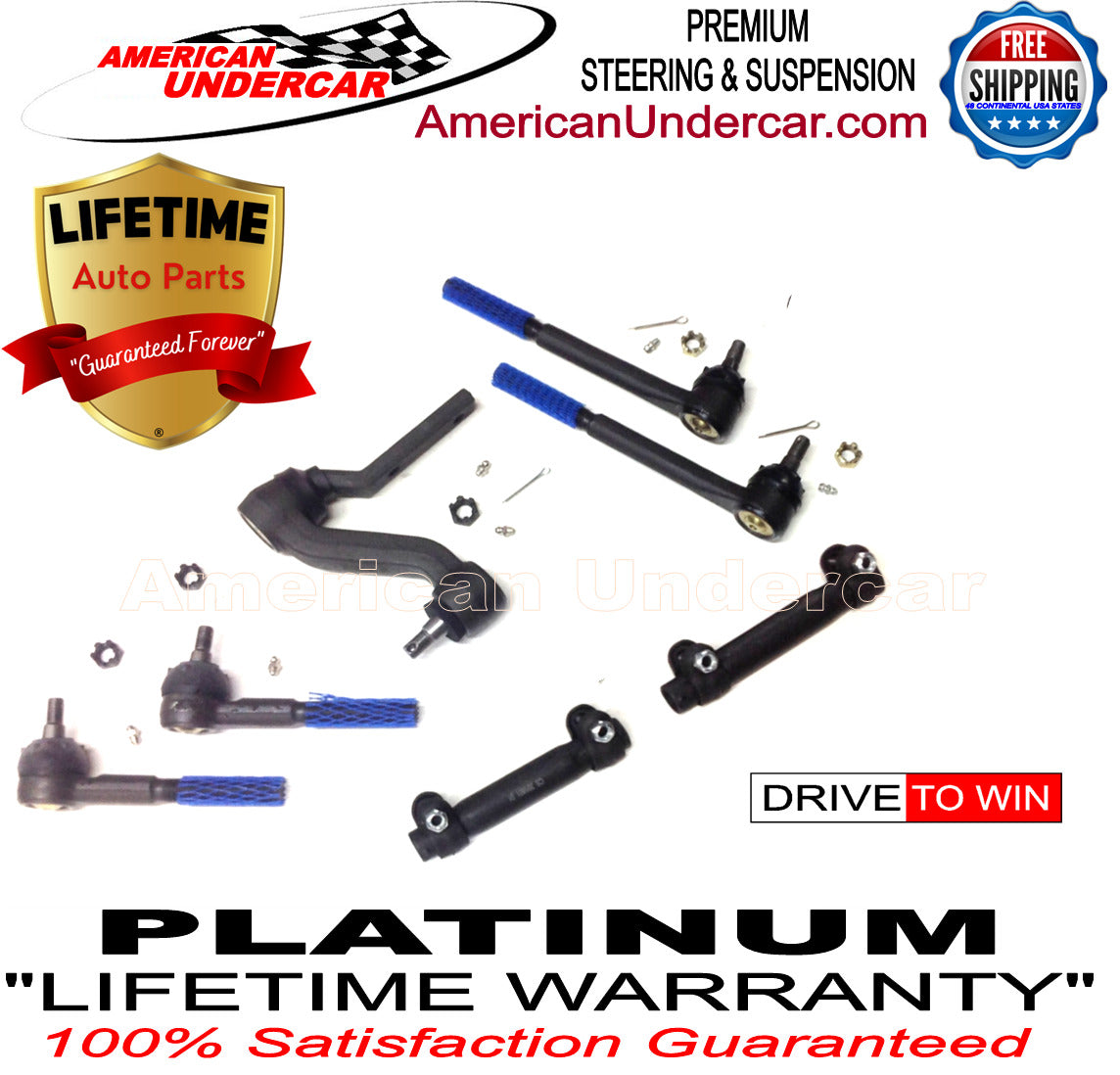 Lifetime Tie Rod Idler Arm Steering Kit for 1968-1974 Chevrolet, Buick, Oldsmobile, Pontiac