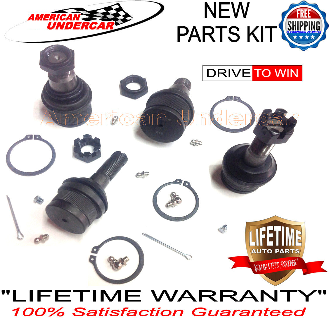 Lifetime Upper and Lower Ball Joint Kit for 1970-1991 GMC K15, K25, V25 2WD