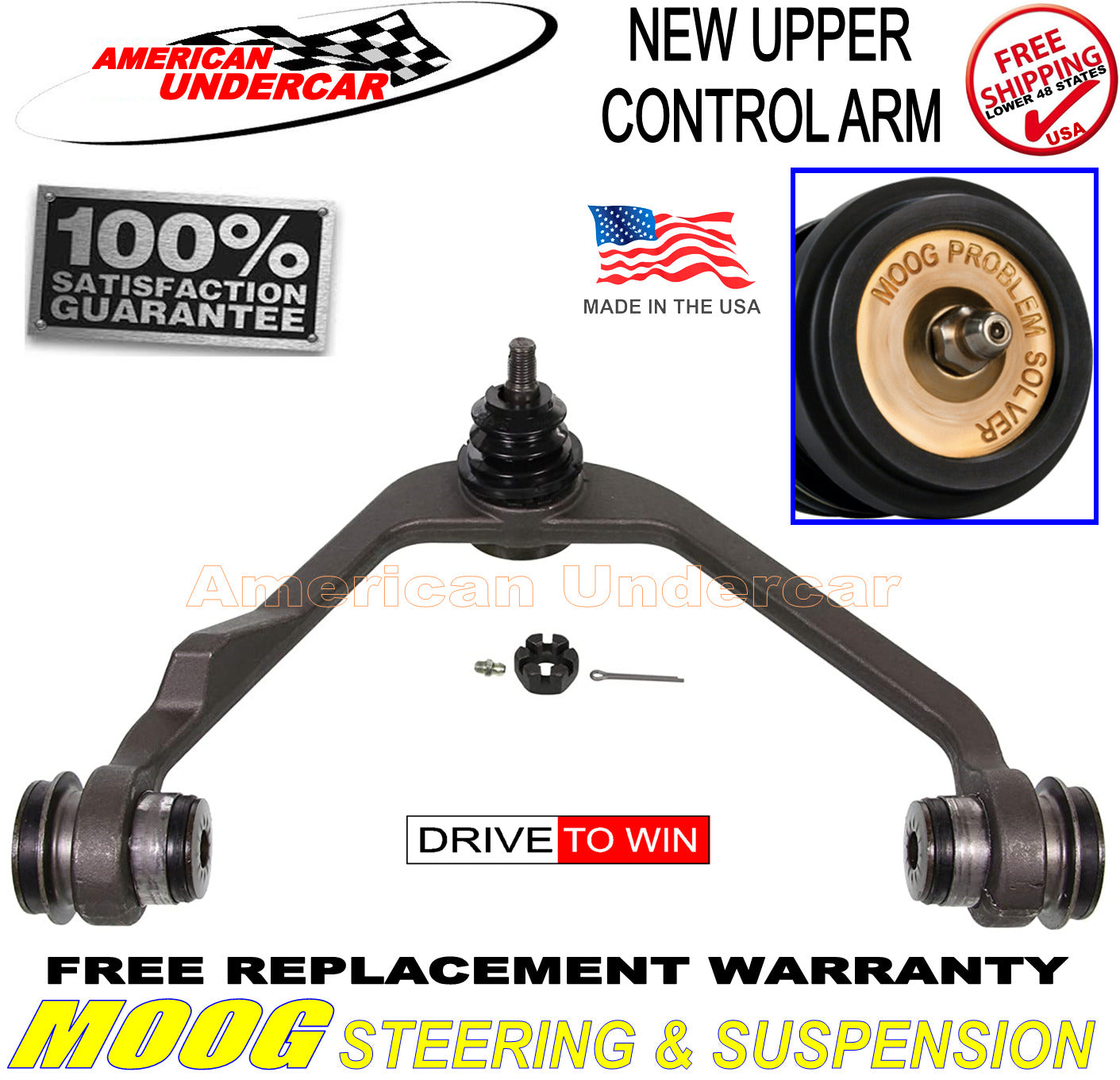 Moog Right Upper Control Arm with Ball Joint and Bushings for 1997-2004 Ford F-150, Expedition 2WD