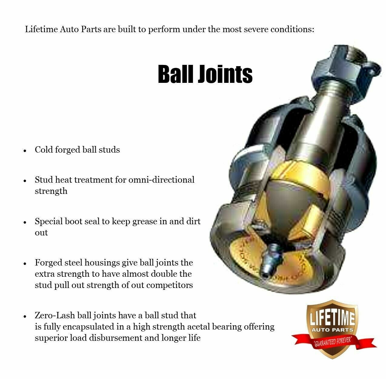 Lifetime Upper and Lower Ball Joint Kit for 1970-1991 GMC K15, K25, V25 2WD