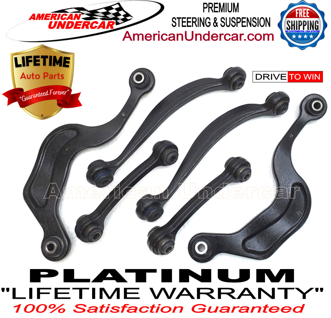 Lifetime Control Arm Link Rear Suspension Kit for 2007-2017 Chevrolet, Buick, GMC, Saturn