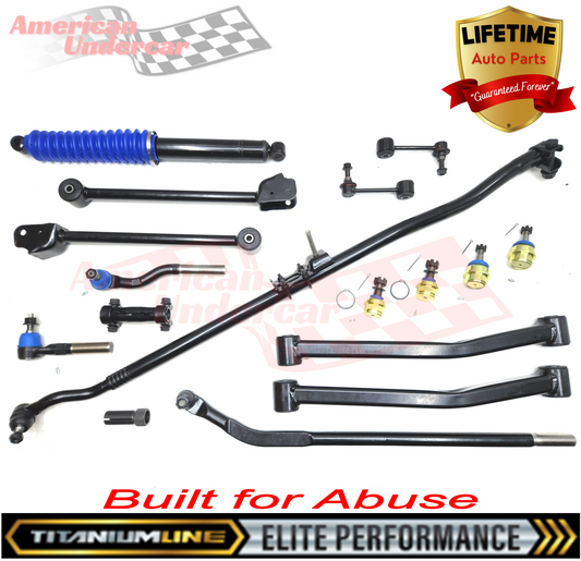 Lifetime Titanium Line Steering and Suspension Complete Kit | 2007-2017 Jeep Wrangler 4x4