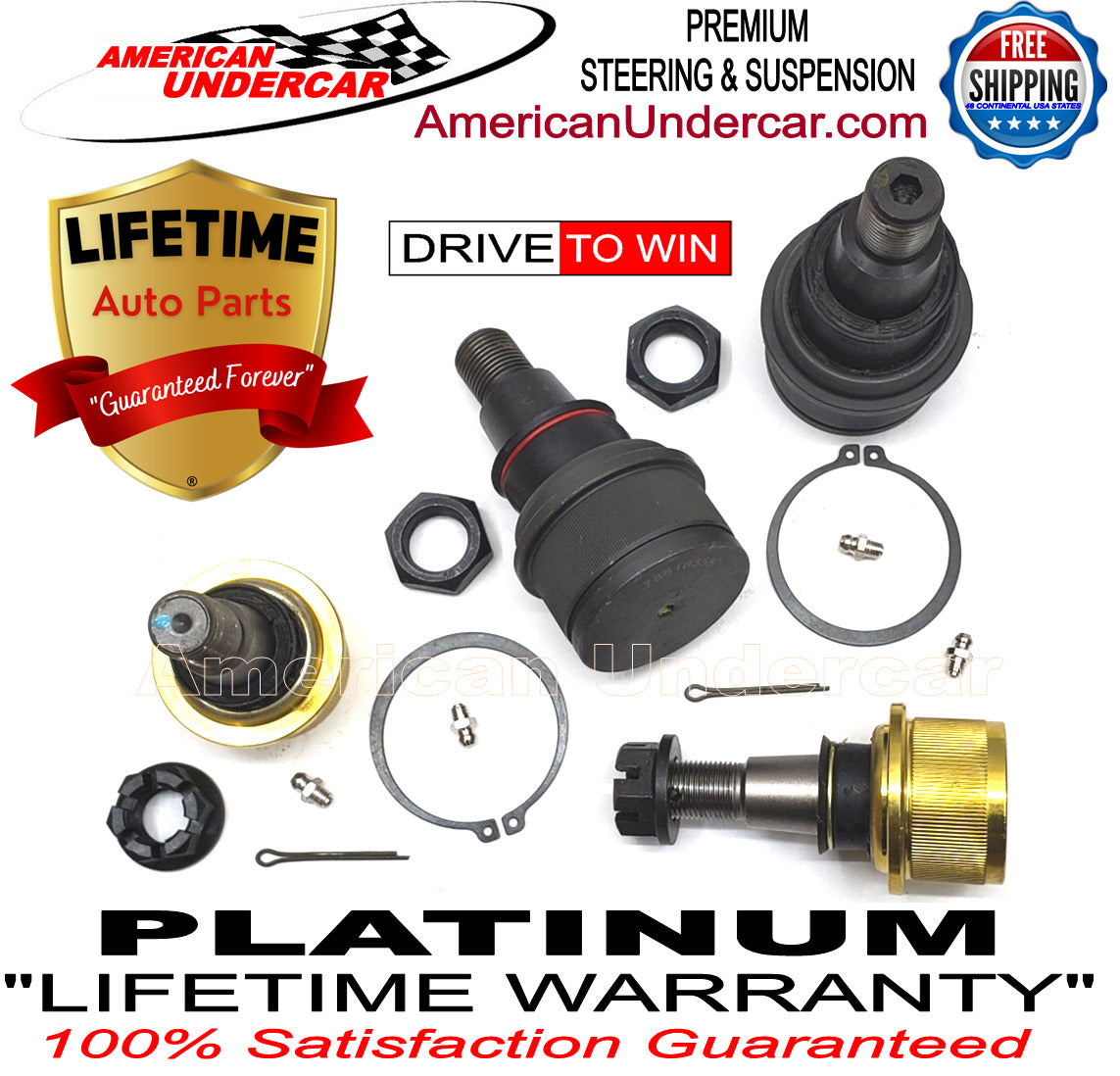 Lifetime Ball Joint Steering Suspension Kit for 2011-2022 Ford F450 Super Duty 2WD