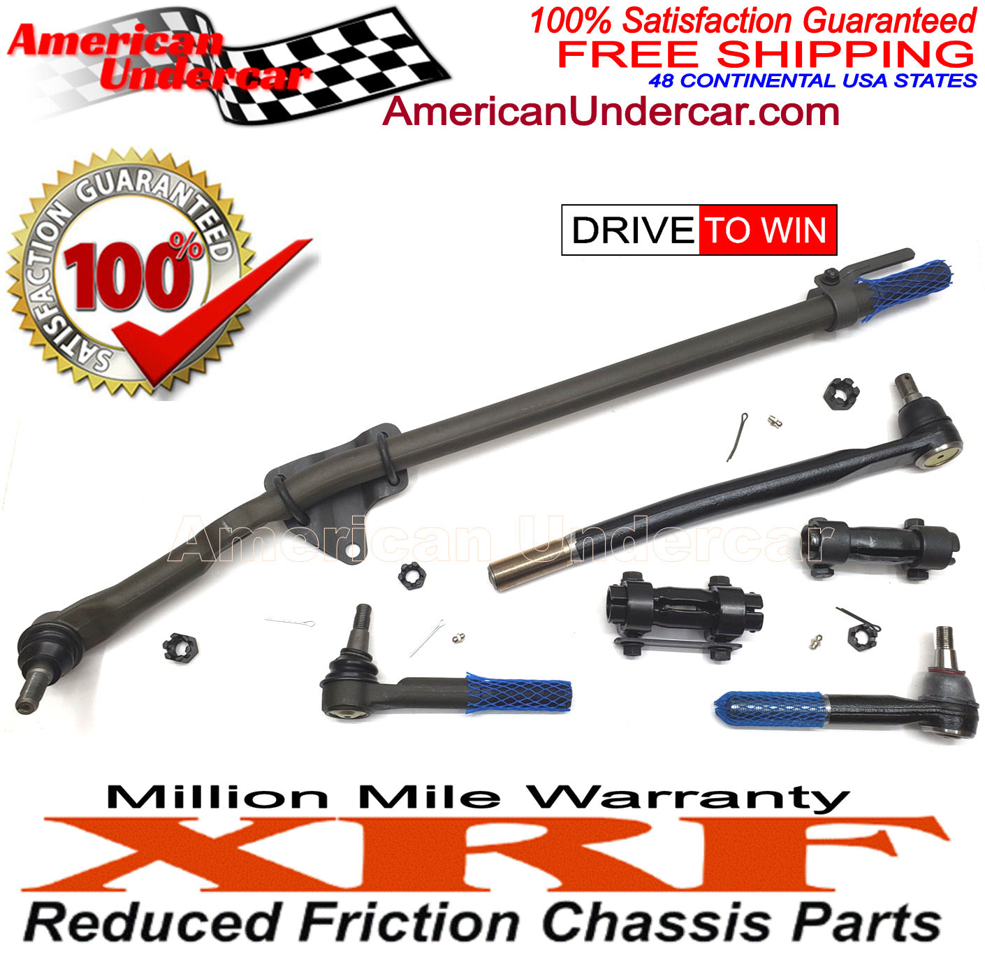 XRF Drag Link Tie Rod Adjusting Sleeve Steering Kit for 2008-2010 Ford F250 Super Duty 2WD