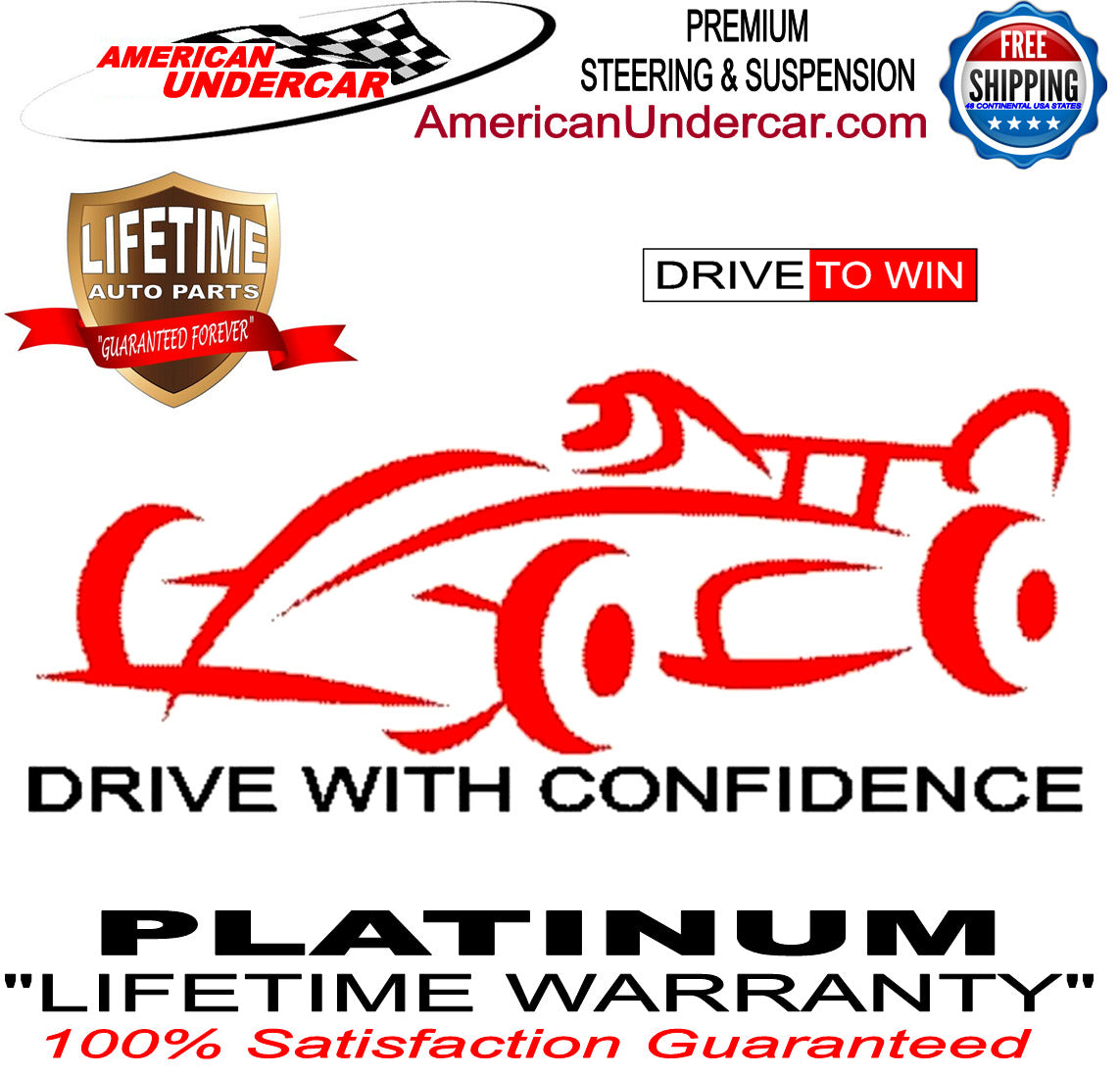 Lifetime Drag Link Tie Rod Sleeve Steering Kit for 2008-2019 Ford E350 Super Duty SRW