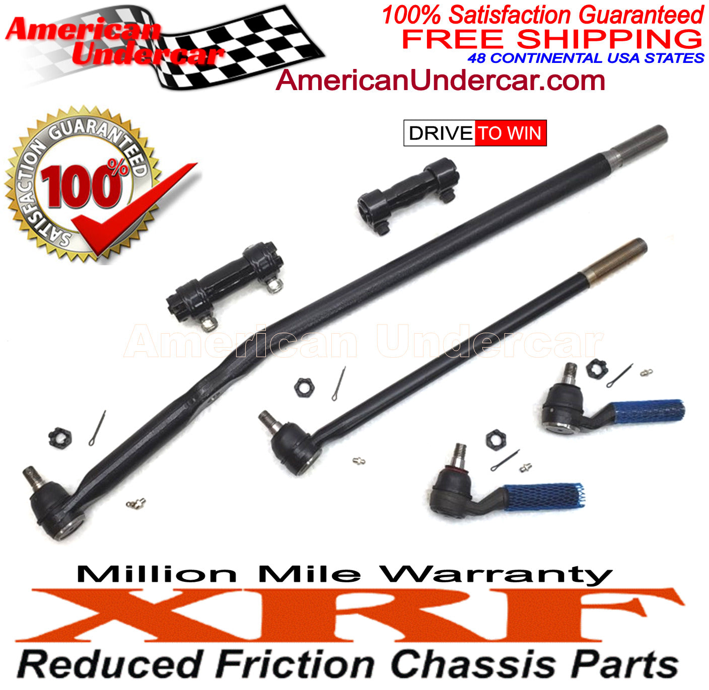 XRF Ball Joint Tie Rod Drag Link Steering Kit for 1995-1997 Ford F250, F250HD 4x4