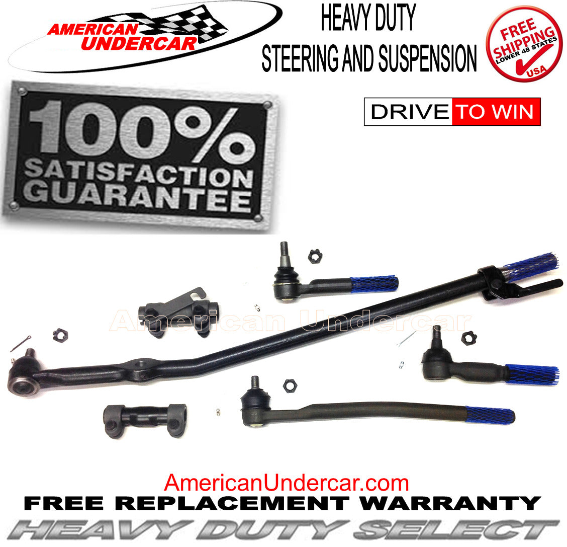 HD Super Duty Drag Link Tie Rod Sleeve Steering Kit for 1999-2004 Ford F350 Super Duty 2WD