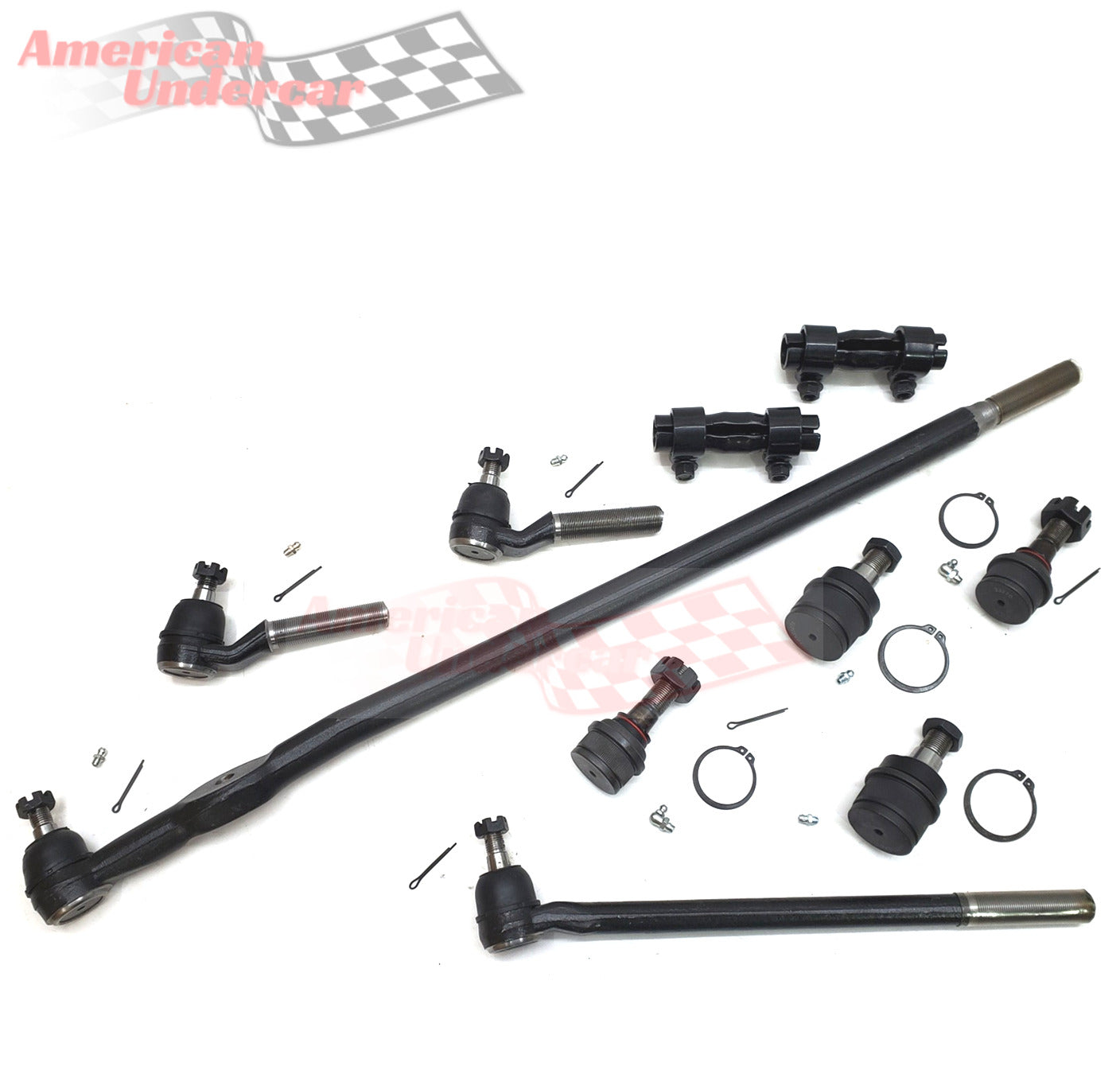 XRF Ball Joint Tie Rod Drag Link Steering Kit for 1985-1994 Ford F250 4x4 3850lb Axle
