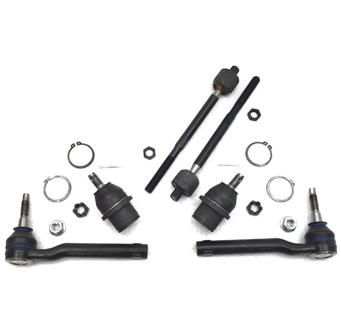 XRF Lower Ball Joints Inner Outer Tie Rod Steering Kit for 2009-2014 Ford F150 4x4