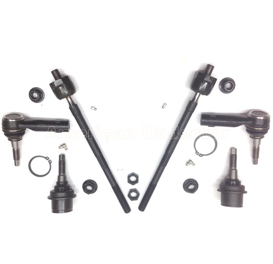 XRF Lower Ball Joints Tie Rod Ends Steering Kit for 2004-2008 Ford F150 4x4