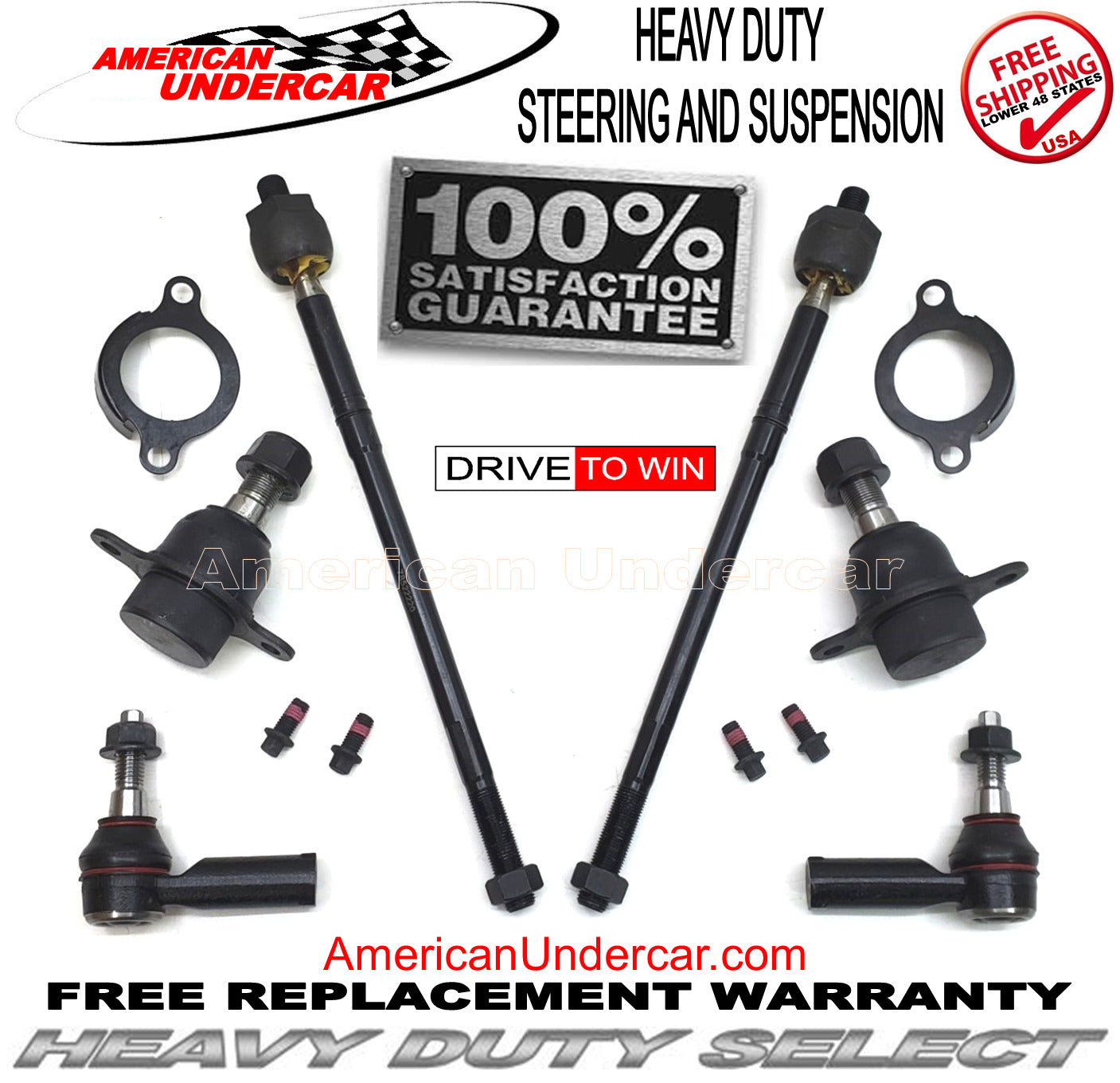 HD Ball Joint Tie Rod Steering Suspension Kit for 2015-2019 Ford Transit 150 2WD