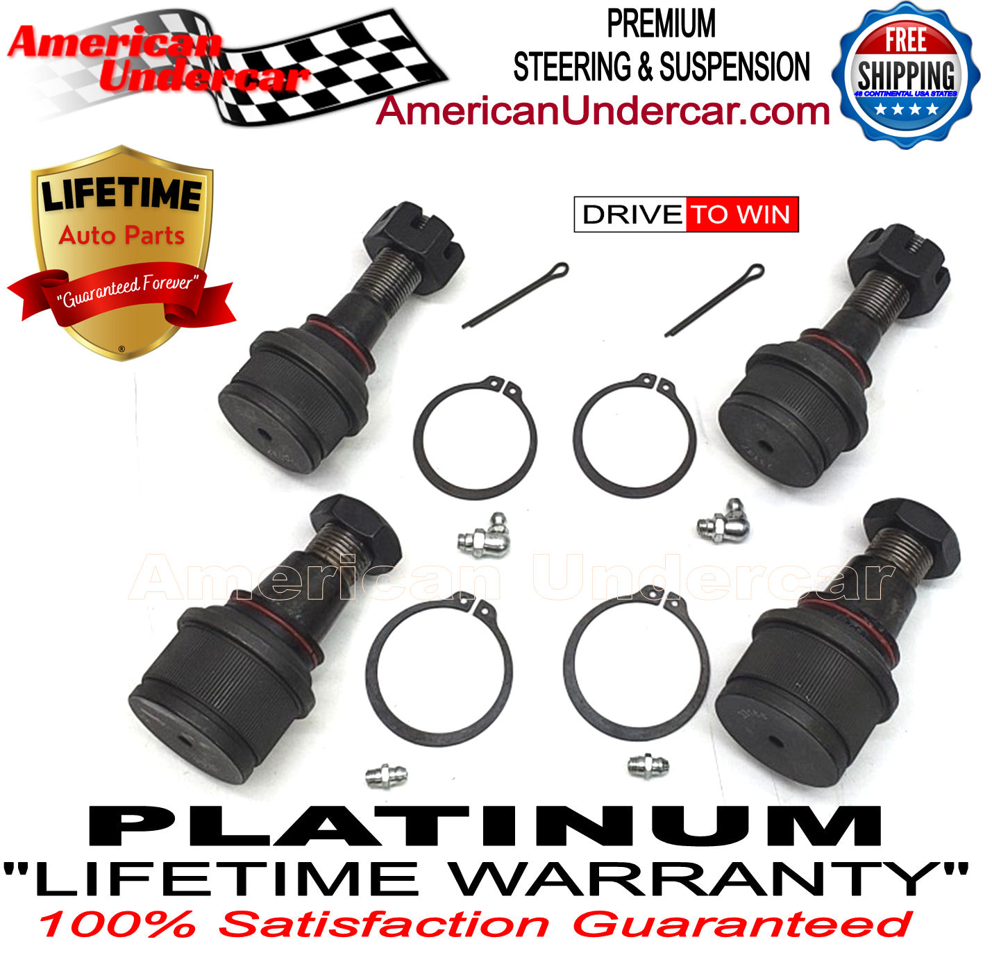 Lifetime Ball Joint Steering Suspension Kit for 2011-2016 Ford F450 Super Duty 4x4