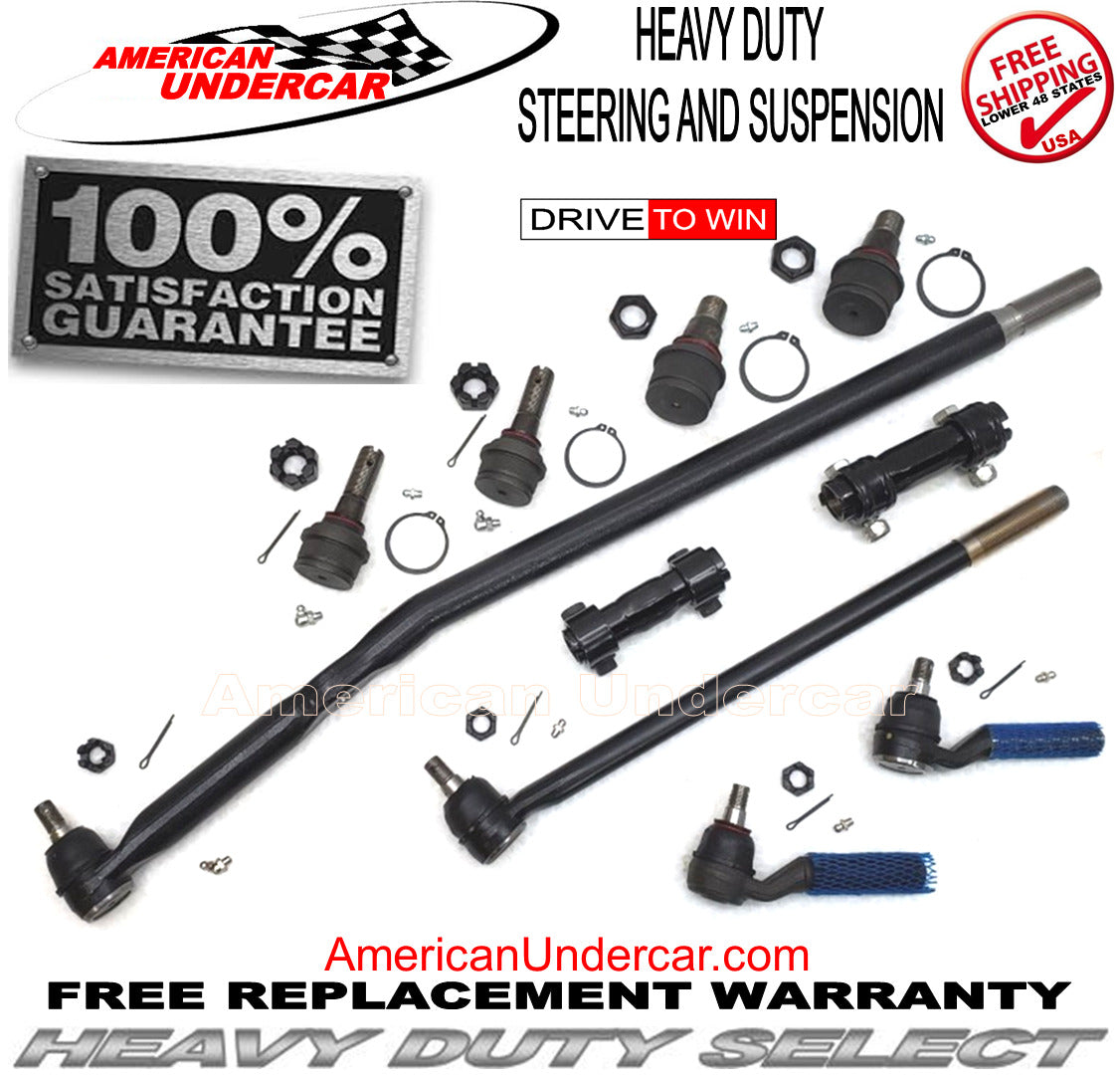 HD Ball Joint Tie Rod Drag Link Sleeve Steering Kit for 1997 Ford F250HD 4x4, 4600lb Axle