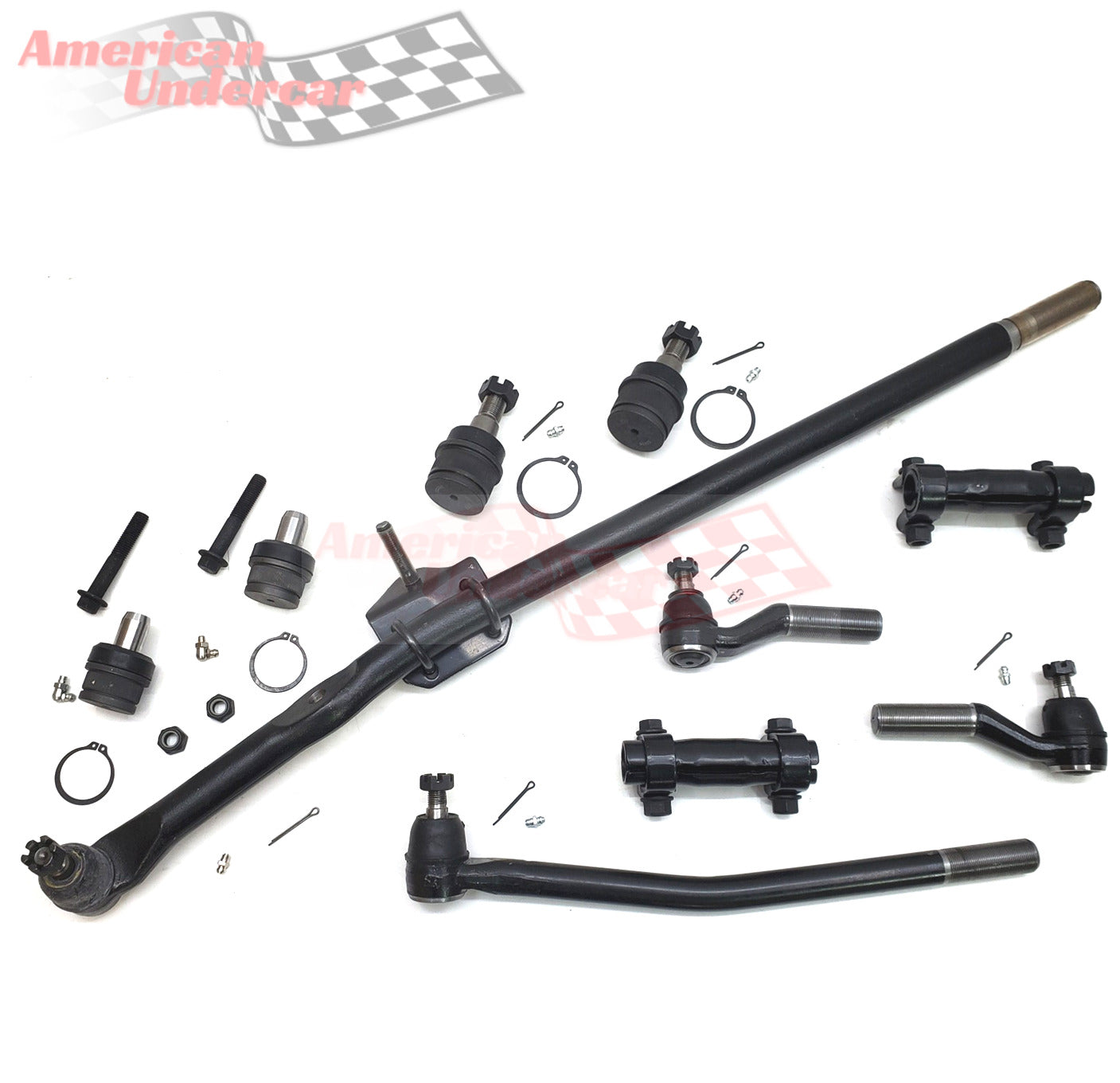 HD Ball Joints Drag Link Tie Rod Steering Kit for 1996-1999 Ford Econoline Super Duty 2WD