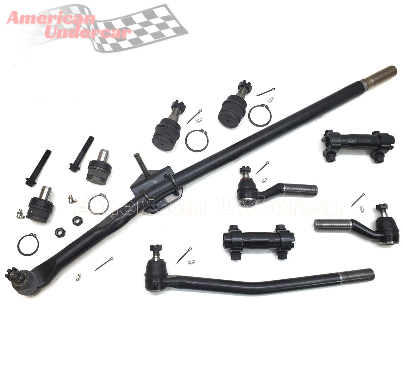 HD Ball Joints Drag Link Tie Rod Steering Kit for 1999-2006 Ford E350 DRW