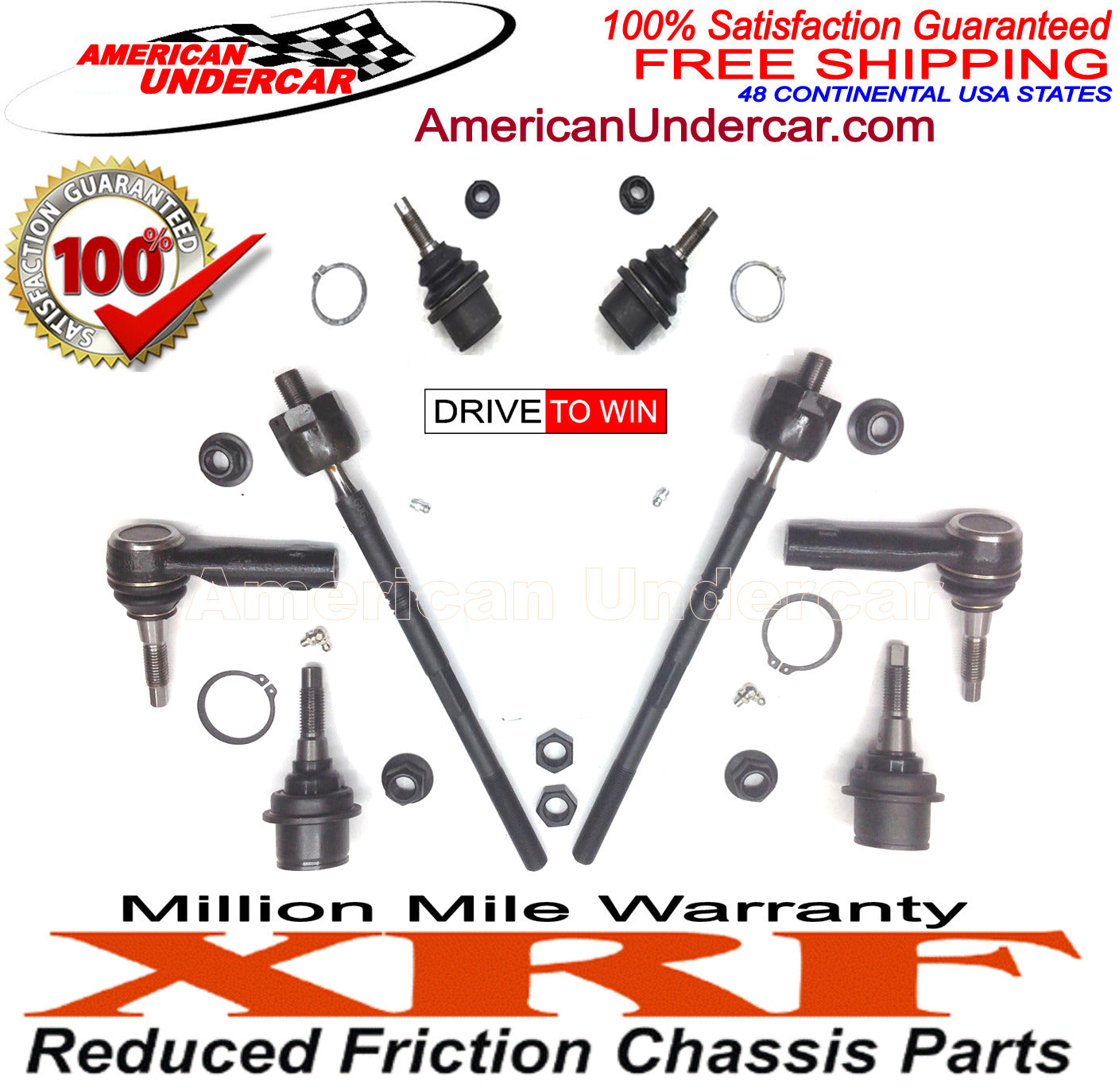 XRF Ball Joints Tie Rod Steering and Suspension Kit for 2015-2020 Ford F150 4x4