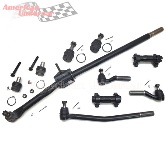 HD Ball Joints Drag Link Tie Rod Sleeve Steering Kit for 1992-2006 Ford E250 DRW
