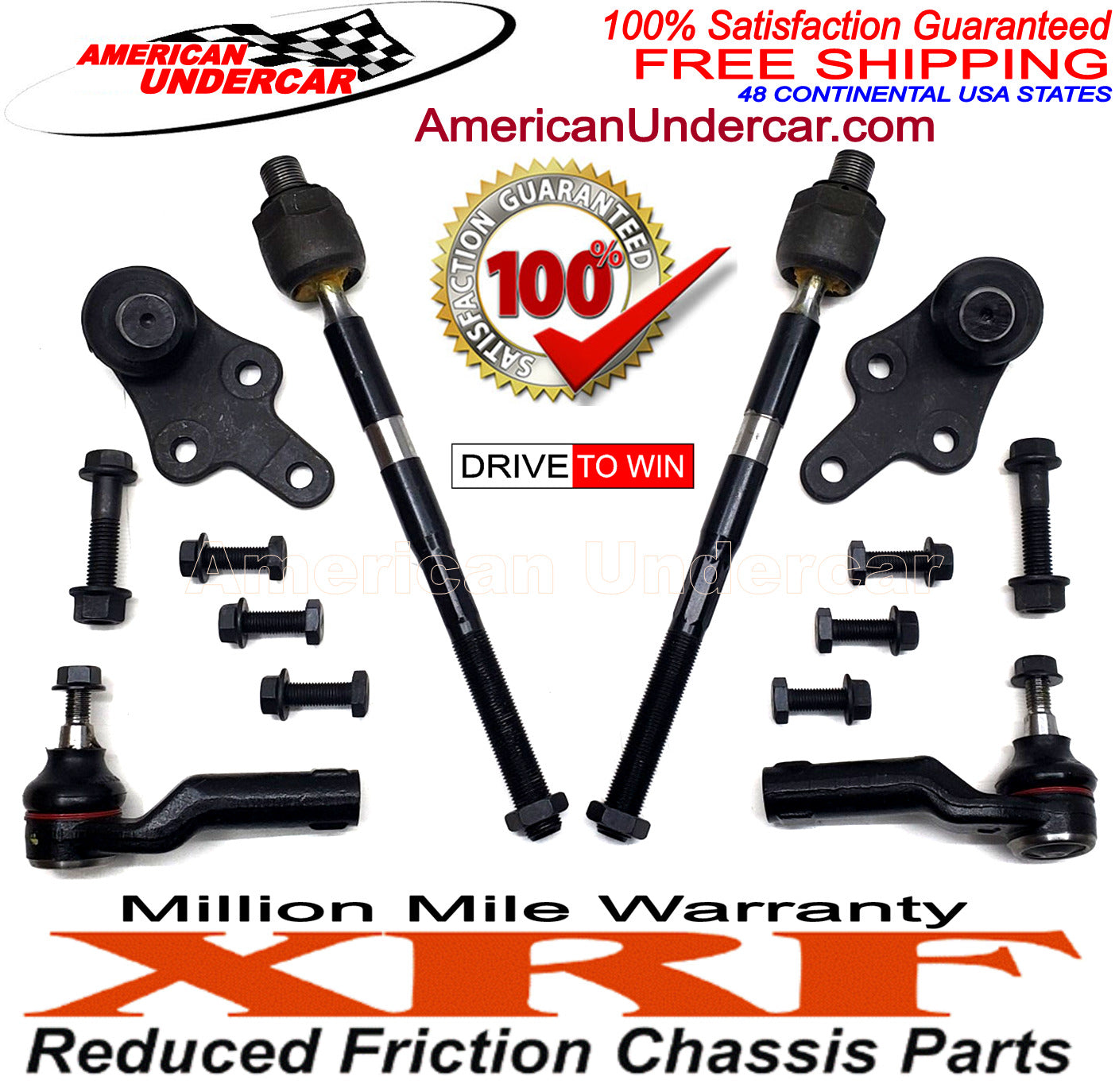 XRF Ball Joints Tie Rod Steering Suspension Kit for 2014-2019 Ford Transit Connect 2WD